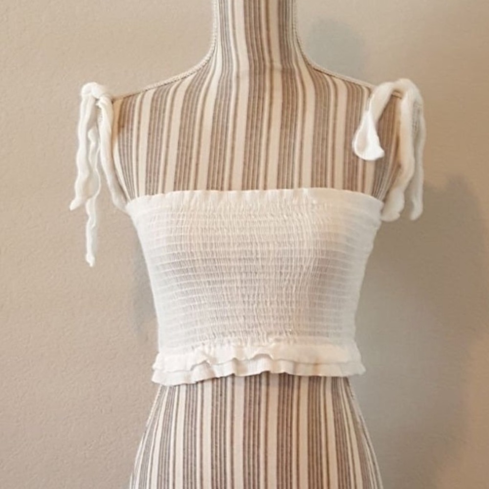 🆕 Boho Style White Crop Top